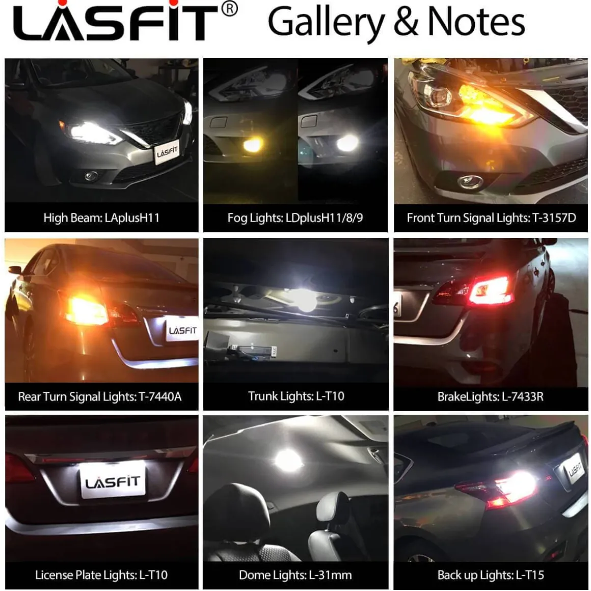 Fit for 2016-2019 Nissan Sentra LED Bulbs H11 Exterior Interior Lights
