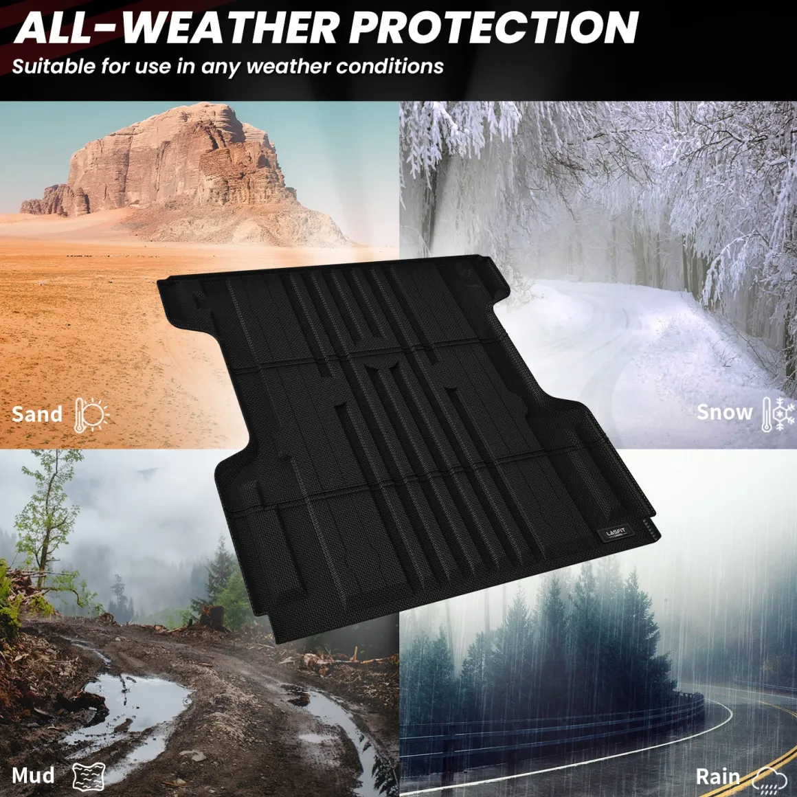 Fit for 2017-2024 Nissan Titan 67.0 inches Heavy Duty Truck Bed Mats, Not Fit Drop-in liners, Not Fit Equipped Truck bed storage