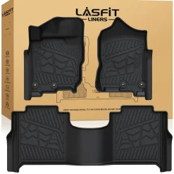 Fit for 2017-2024 Nissan Titan TPE Floor Mat, Fit Crew Cab Equipped with Rear Seat Cargo Organizer