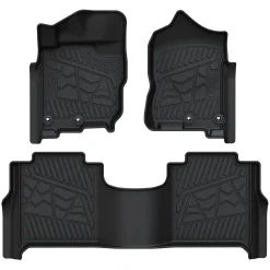Fit for 2016-2024 Nissan Titan XD TPE Floor Mats, Fit Equipped with Rear Seat Cargo Organizer