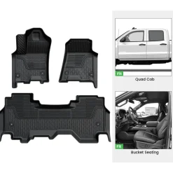 Fit for 2025-2026 Ram 1500 All-weather Floor Mats With Bucket Seating Only