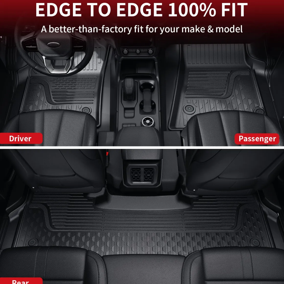 Fit for 2025-2026 Ram 1500 All-weather Floor Mats With Bucket Seating Only