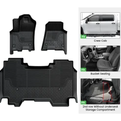 Fit for 2025-2026 Ram 1500 All-weather Floor Mats With Bucket Seating Only