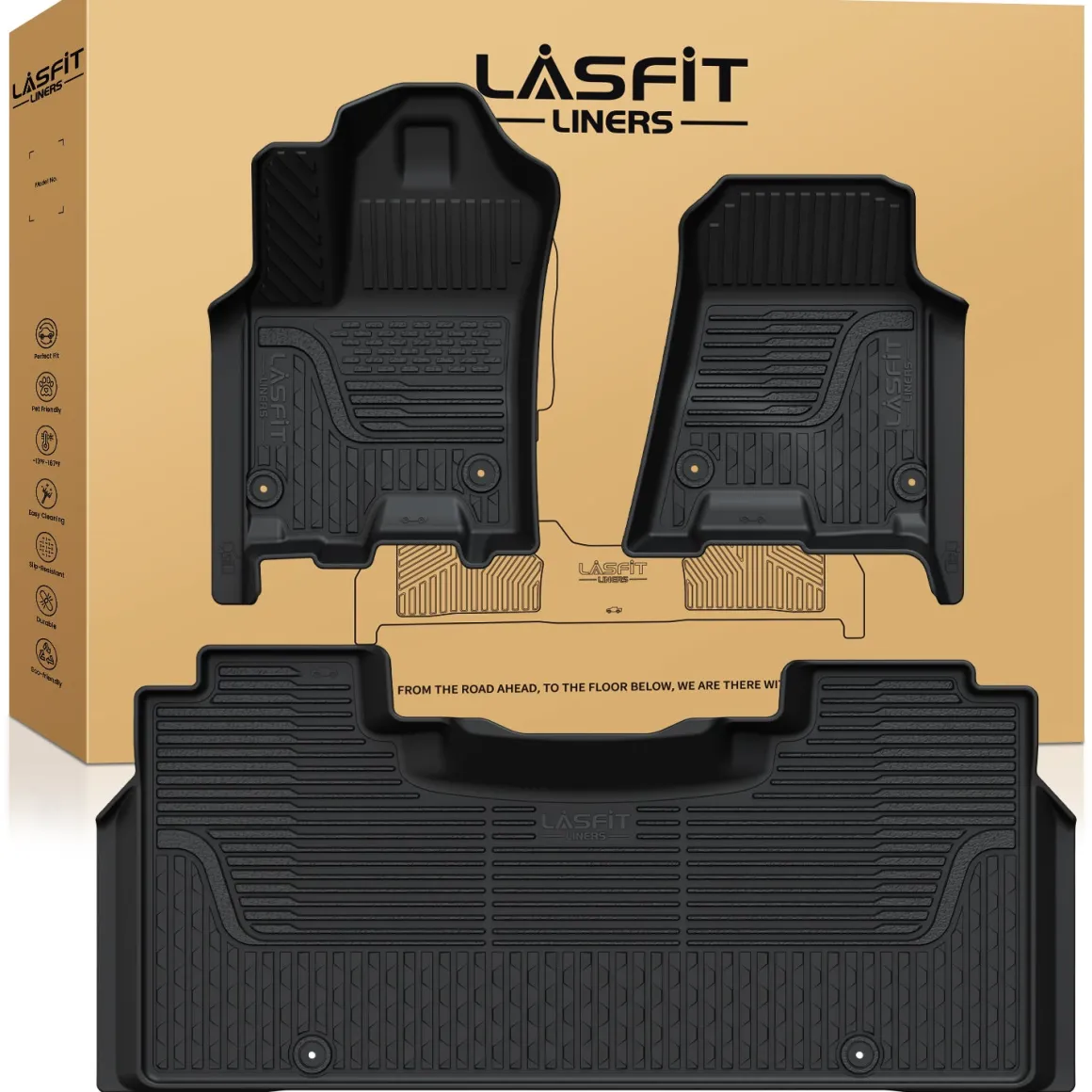 Fit for 2025-2026 Ram 1500 All-weather Floor Mats With Bucket Seating Only