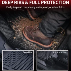 Fit for 2025-2026 Ram 1500 All-weather Floor Mats With Bucket Seating Only