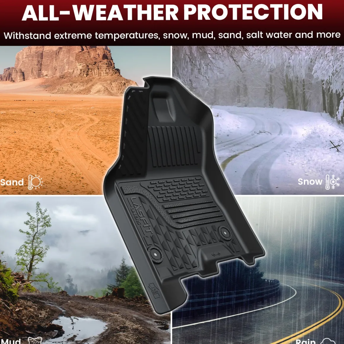 Fit for 2025-2026 Ram 1500 All-weather Floor Mats With Bucket Seating Only