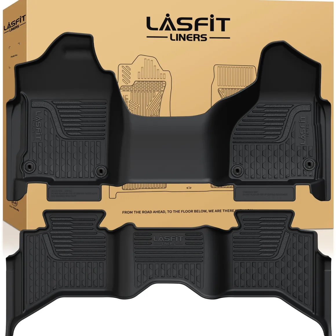 Fit for 2013-2018 Ram 1500 All-Weather 1st & 2nd row Floor Mats, Fit Carpet Floor Only
