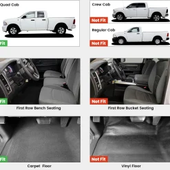 Fit for 2013-2018 Ram 1500 All-Weather 1st & 2nd row Floor Mats, Fit Carpet Floor Only