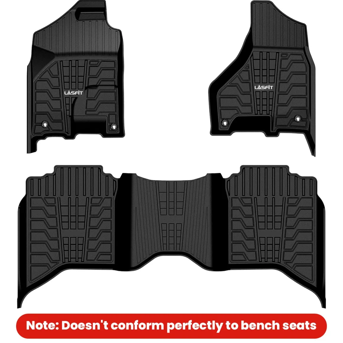 Fit for 2013-2018 Ram 1500 All-Weather 1st & 2nd row Floor Mats, Fit Carpet Floor Only