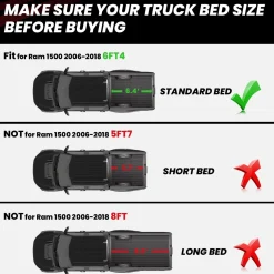 Fit for 2006-2018 Ram 1500 Bed Mat or Tailgate Mat, Not Fit Drop-in liners