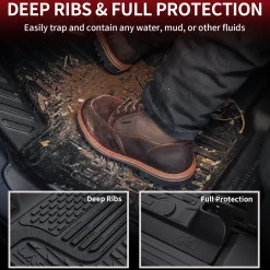 Fit for 2019-2024 Ram 1500 Classic All-Weather 1st row Floor Mats, Fit Carpet Floor Only