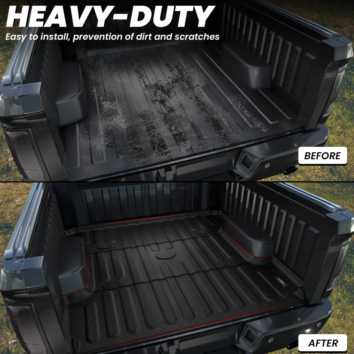 Fit for 2019-2024 Ram 1500 Classic Heavy Duty Truck Bed Mat or Tailgate Mat, Not Fit Drop-in liners