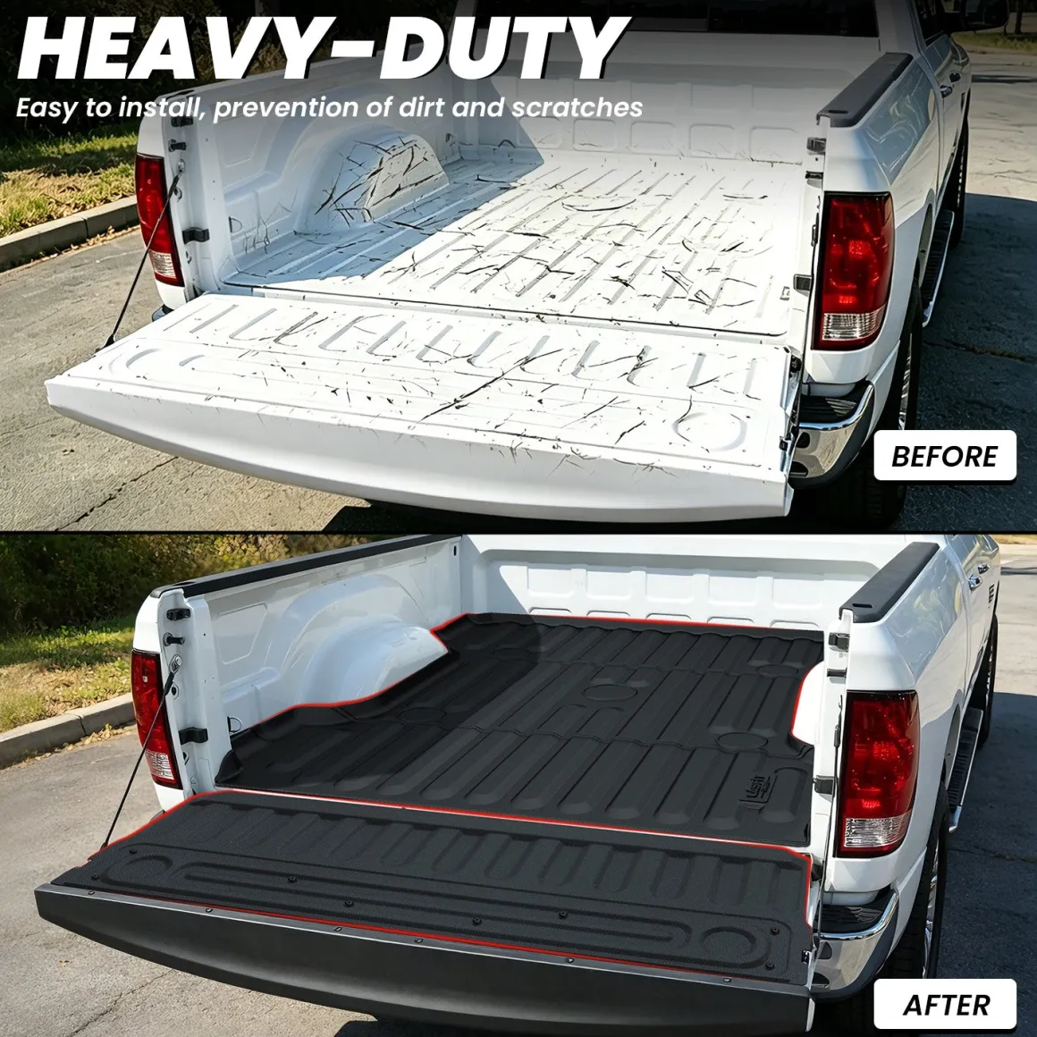 Fit for 2019-2024 Ram 1500 Classic Heavy Duty Truck Bed Mat or Tailgate Mat, Not Fit Drop-in liners