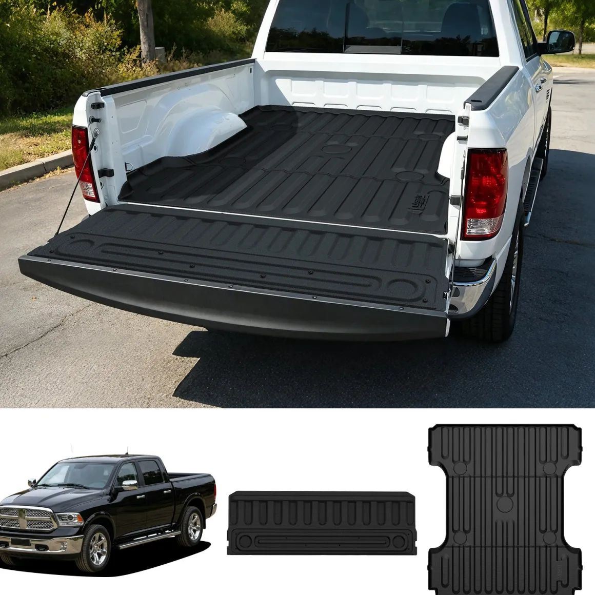 Fit for 2019-2024 Ram 1500 Classic Heavy Duty Truck Bed Mat or Tailgate Mat, Not Fit Drop-in liners