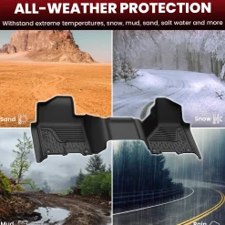 Fit for 2019-2026 Ram 2500 3500 Floor Mats, Fit Without Power Take-Off (PTO) KIT & Carpet Floor Only