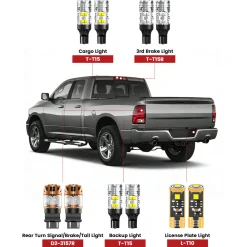Fit for 2009-2012 Ram 1500 LED Bulbs 9005 H11 Exterior Interior Lights