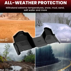 Fit for 2002-2008 RAM 1500 Quad Cab Floor Mats, Fit Carpet Flooring, Not Fit have 4X4 Shifter