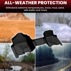 Fit for 2019-2024 Ram 1500 1st & 2nd Floor Mats, Only Fit Carpet Floor, Don't Fit Classic Model