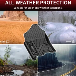 Fit for 2019-2024 Ram 1500 1st & 2nd Floor Mats, Only Fit Carpet Floor, Don't Fit Classic Model