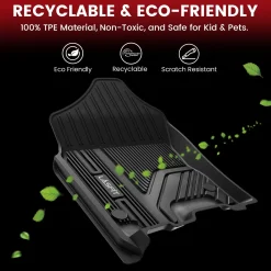 Fit for 2019-2024 Ram 1500 1st & 2nd Floor Mats, Only Fit Carpet Floor, Don't Fit Classic Model