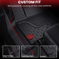 Fit for 2019-2024 Ram 1500 1st & 2nd Floor Mats, Only Fit Carpet Floor, Don't Fit Classic Model