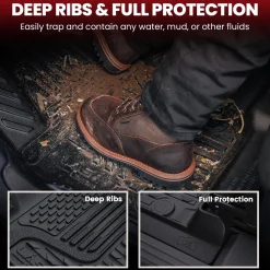 Fit for 2019-2024 Ram 1500 1st & 2nd Floor Mats, Only Fit Carpet Floor, Don't Fit Classic Model
