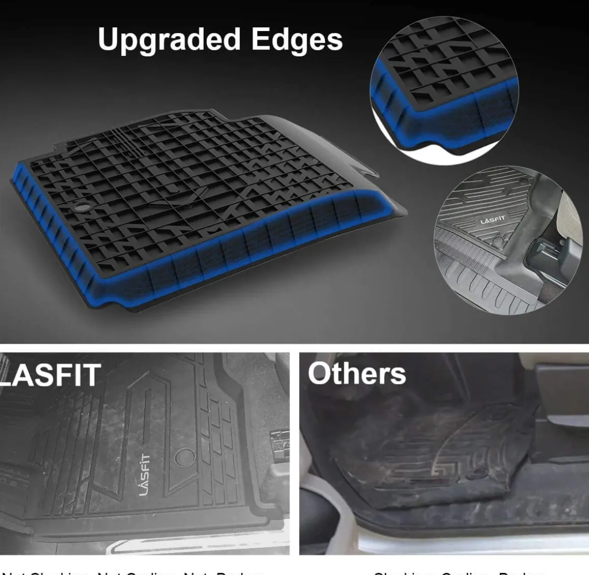 Fit for 2013-2018 Ram 2500 3500 1st & 2nd Row Floor Mats, Fit Crew Cab, Fit Carpet Floor Only
