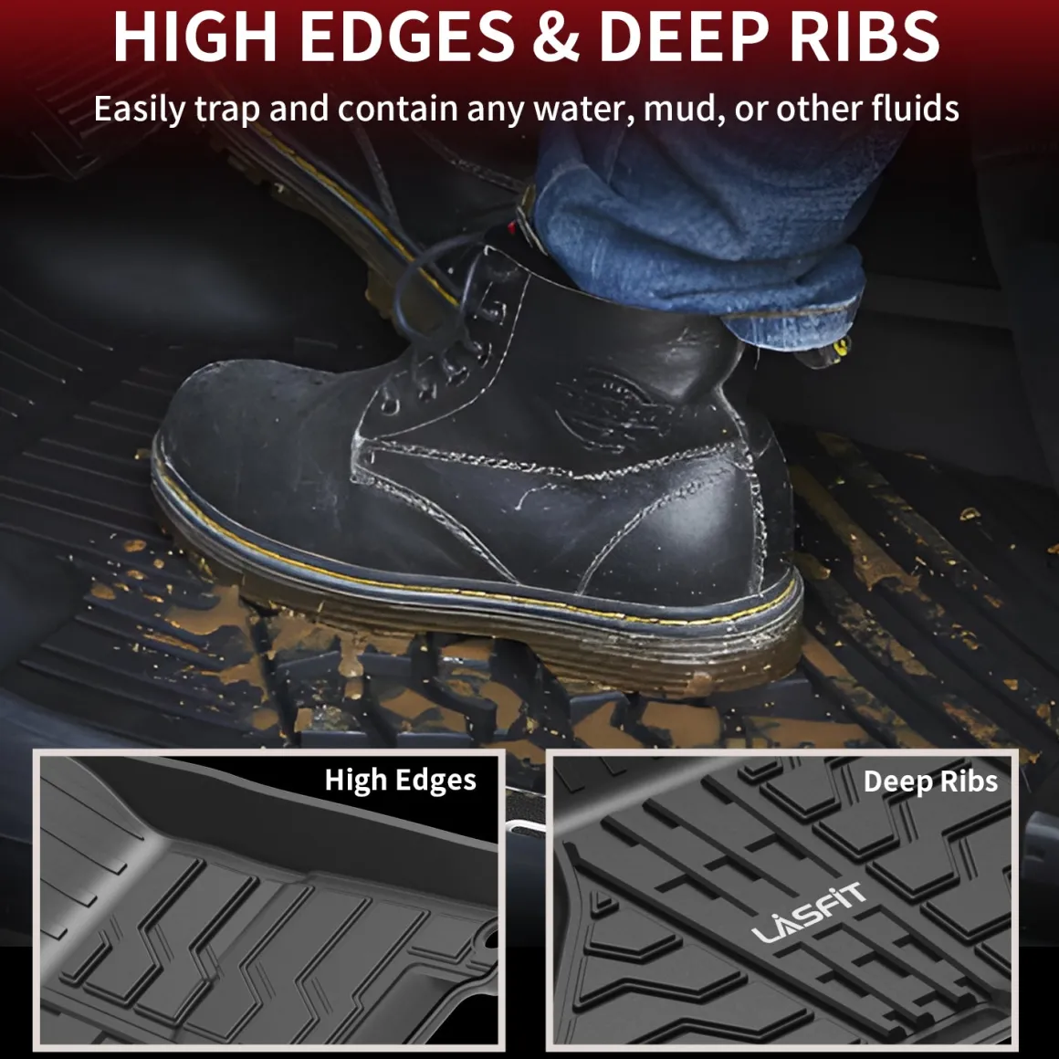 Fit for 2013-2018 Ram 2500 3500 1st Row Floor Mats, Fit Carpet Floor Only