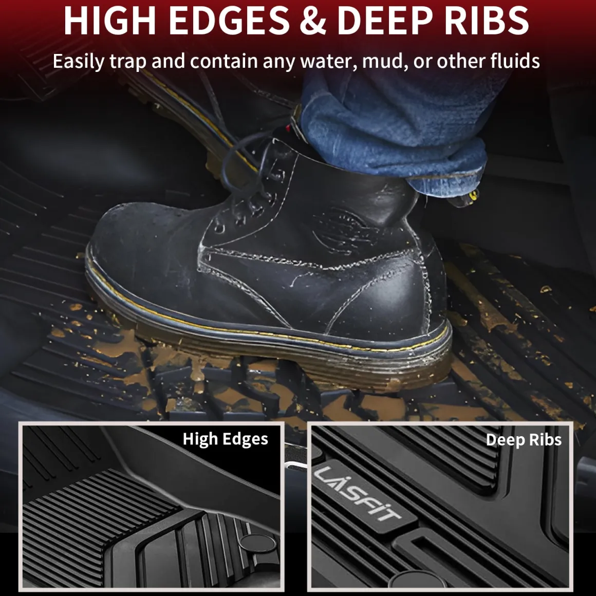 Fit for 2019-2024 Ram 1500 1st Row Floor Mats, Fit for Crew or Quad Cab, Fit Carpet Floor, Don't Fit Classic Model