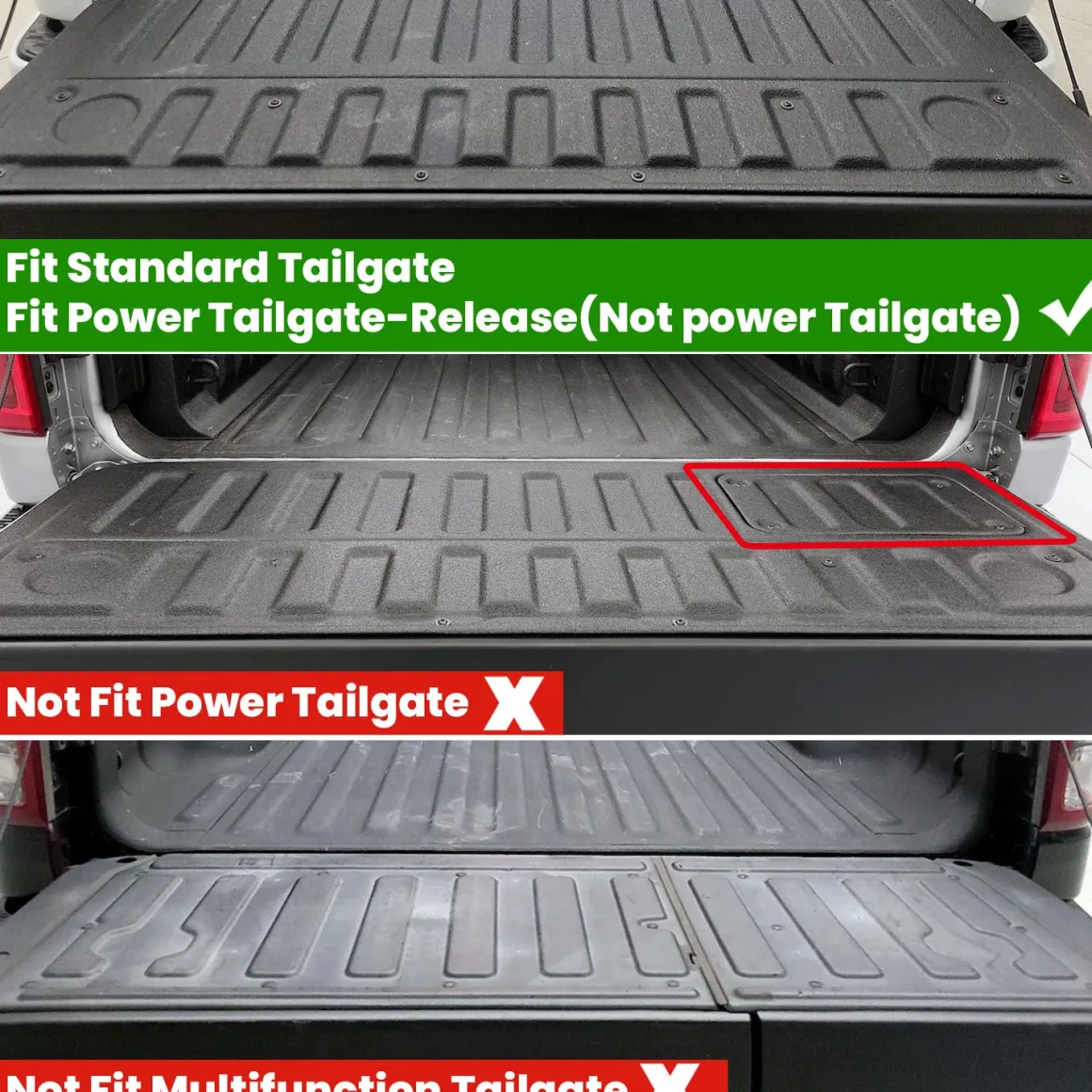 Fit for 2019-2026 Ram 1500 Truck Bed Mat & Tailgate Mat, Fit without RAM RamBox, Not Fit Drop-in liners