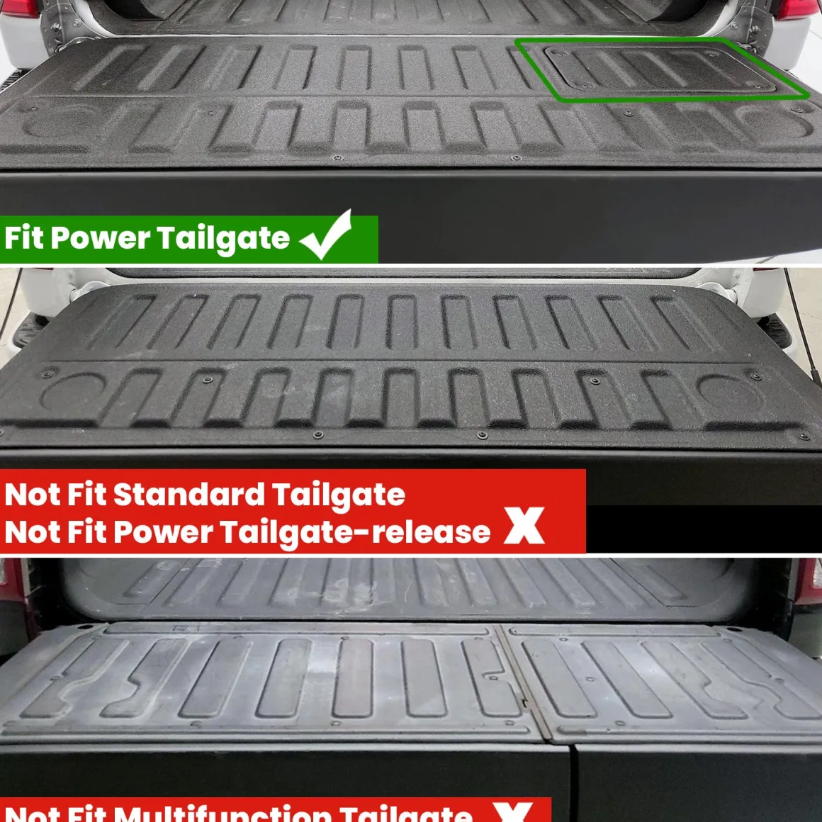 Fit for 2019-2026 Ram 1500 Truck Bed Mat & Tailgate Mat, Fit without RAM RamBox, Not Fit Drop-in liners