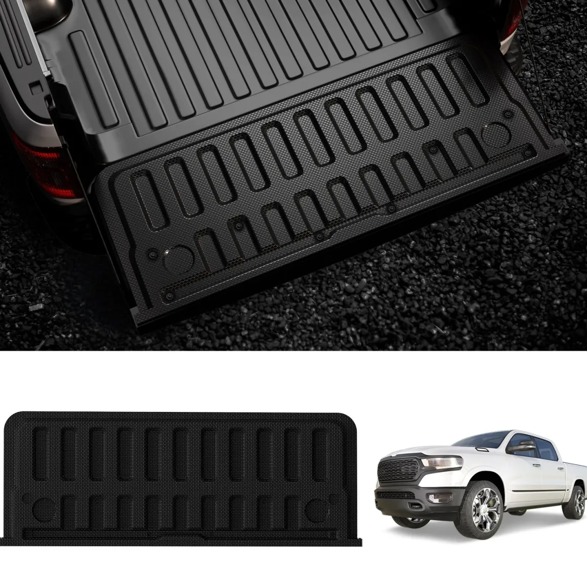 Fit for 2019-2026 Ram 1500 Truck Bed Mat & Tailgate Mat, Fit without RAM RamBox, Not Fit Drop-in liners