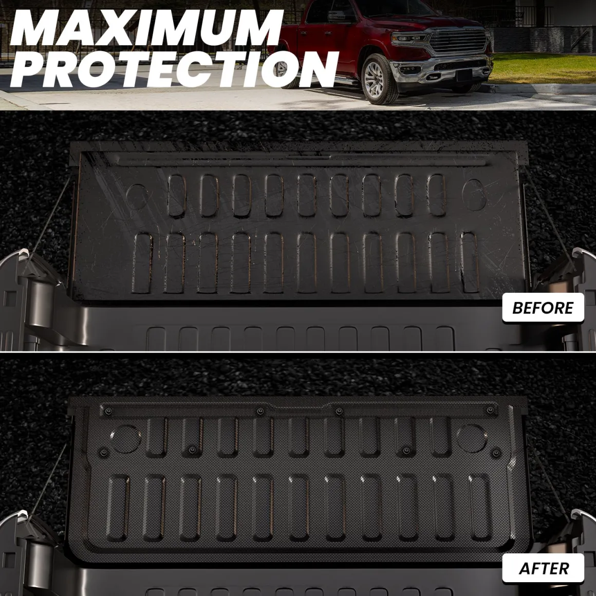Fit for 2019-2026 Ram 1500 Truck Bed Mat & Tailgate Mat, Fit without RAM RamBox, Not Fit Drop-in liners