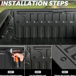 Fit for 2019-2026 Ram 1500 Truck Tailgate Mat, Not Fit Drop-in liners