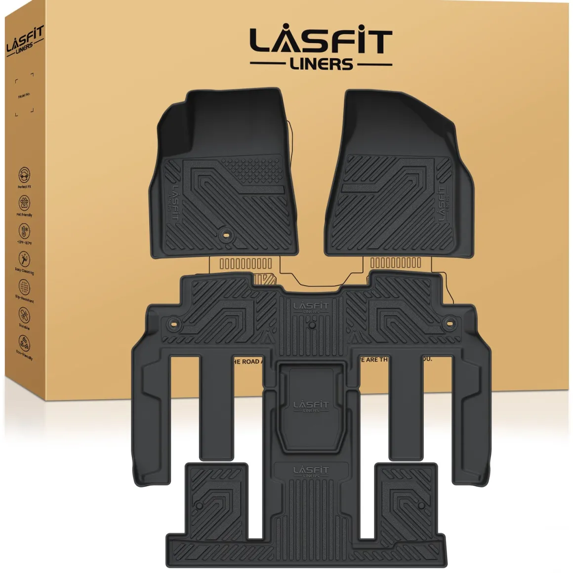 Fit for 2008-2010 Saturn Outlook Floor Mats, Fit 2nd Row Bucket Seating Only