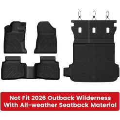 Fit for 2026 Subaru Outback Floor Mats or Seatback & Cargo Mats, Cargo Mat Fits Models Without Subwoofer Only