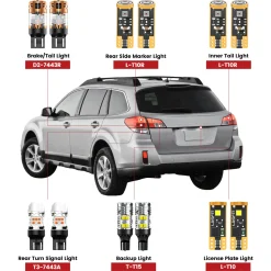 Fit for 2010-2014 Subaru Outback The Brightest LED Bulbs Upgrade