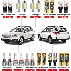 Fit for 2015-2017 Subaru Outback The Brightest LED Bulbs Upgrade