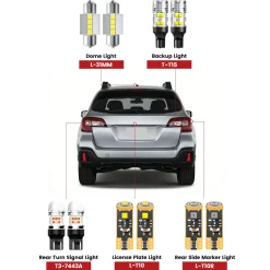 Fit for 2018-2019 Subaru Outback The Brightest LED Bulbs Upgrade