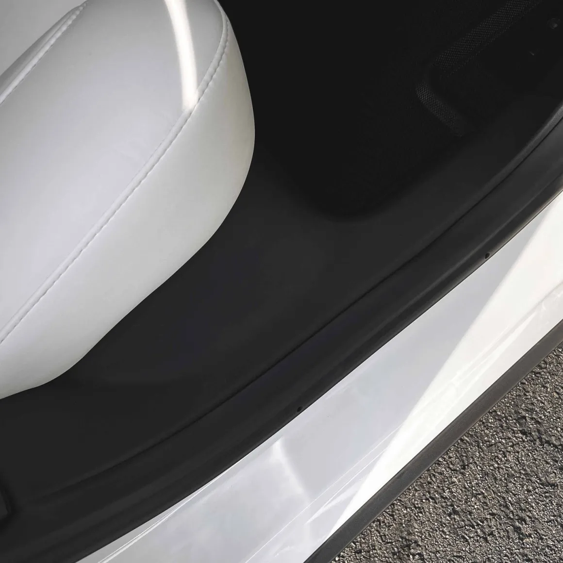 Fit For 2017-2023 Tesla Model 3 Door Sill Protector Matte TPE Front and Rear Door Entry Guard Decoration Scuff Plate Accessories