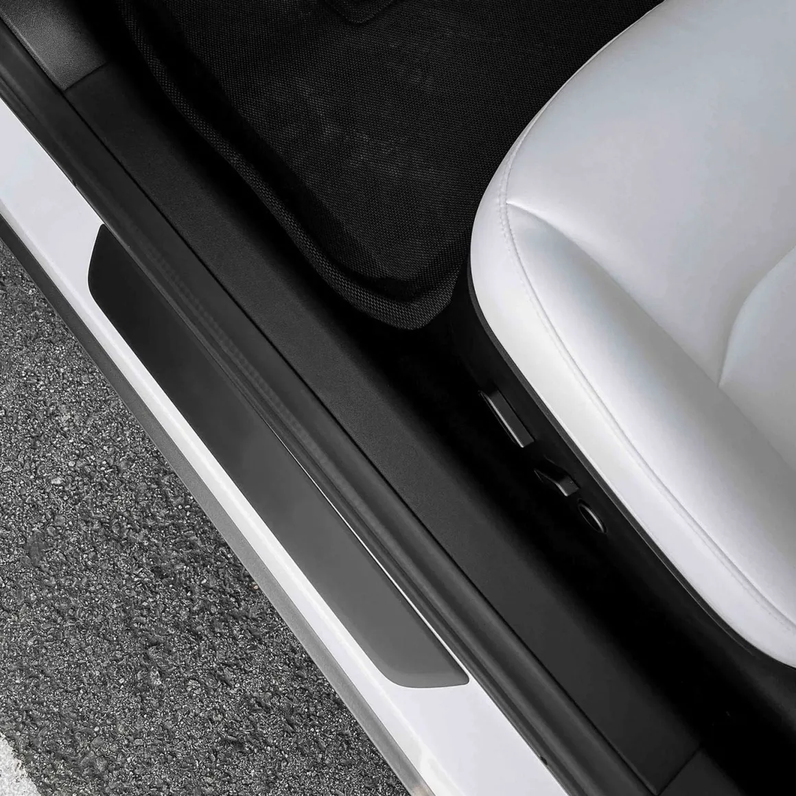 Fit For 2017-2023 Tesla Model 3 Door Sill Protector Matte TPE Front and Rear Door Entry Guard Decoration Scuff Plate Accessories