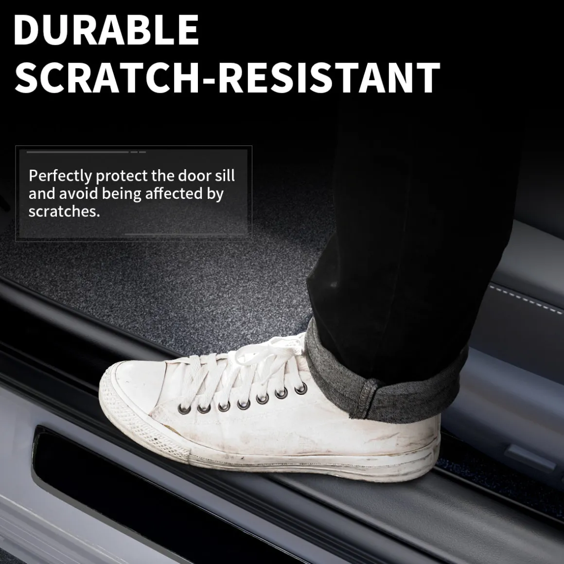 Fit For 2017-2023 Tesla Model 3 Door Sill Protector Matte TPE Front and Rear Door Entry Guard Decoration Scuff Plate Accessories