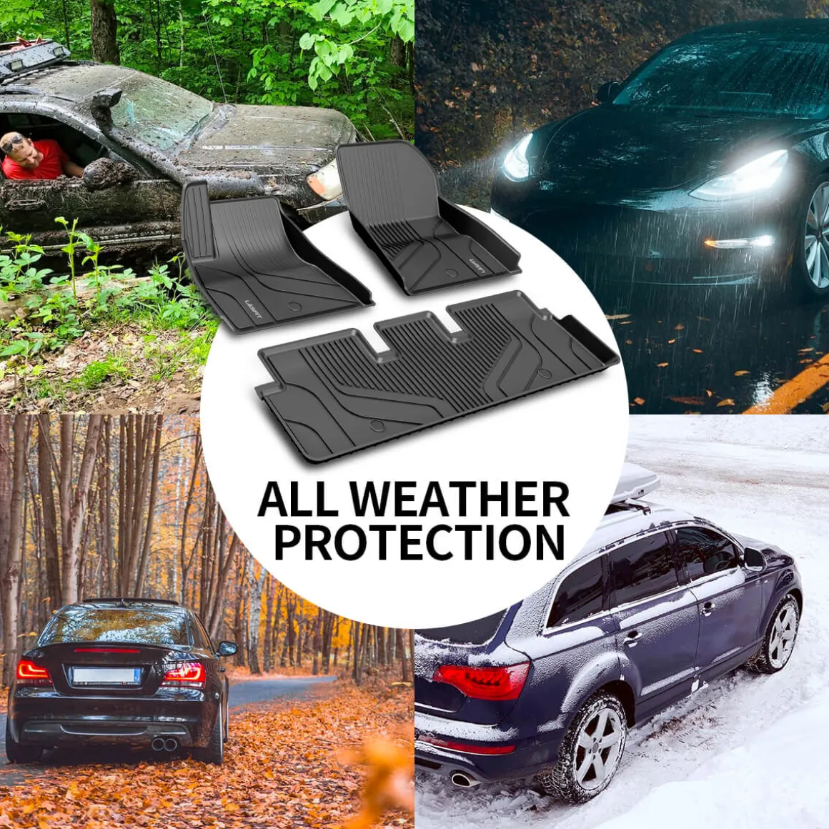 Fit For 2022-2023 Tesla Model 3 Floor Mats TPE Material 1st & 2nd or Cargo Custom All Weather