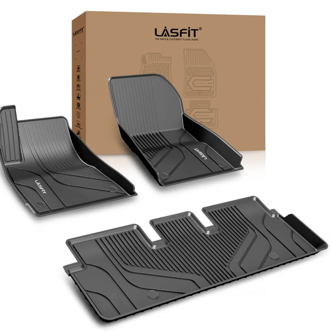 Fit For 2022-2023 Tesla Model 3 Floor Mats TPE Material 1st & 2nd or Cargo Custom All Weather