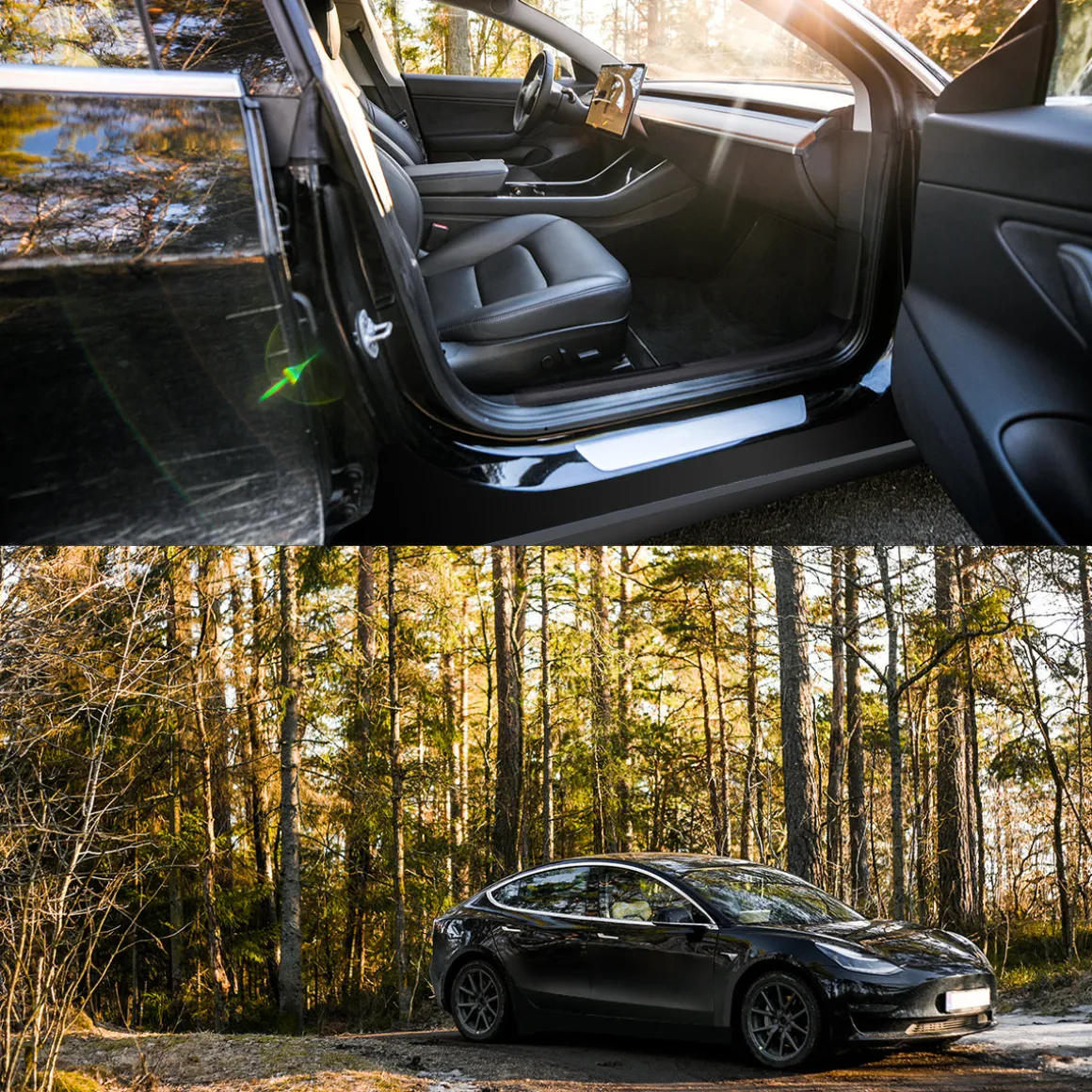 Fit for 2017-2020 Tesla Model 3 Floor Mats TPE Material Floor Mats or Cargo Mat or Trunk Well Mat