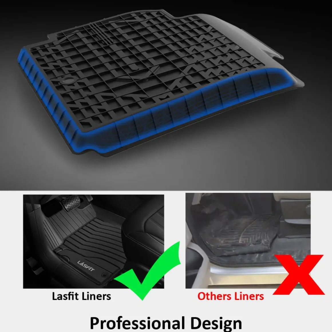 Fit for 2021 Tesla Model 3 Floor Mats TPE Material 1st & 2nd or Cargo Custom All Weather
