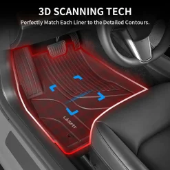 Fit for 2021 Tesla Model 3 Floor Mats TPE Material 1st & 2nd or Cargo Custom All Weather