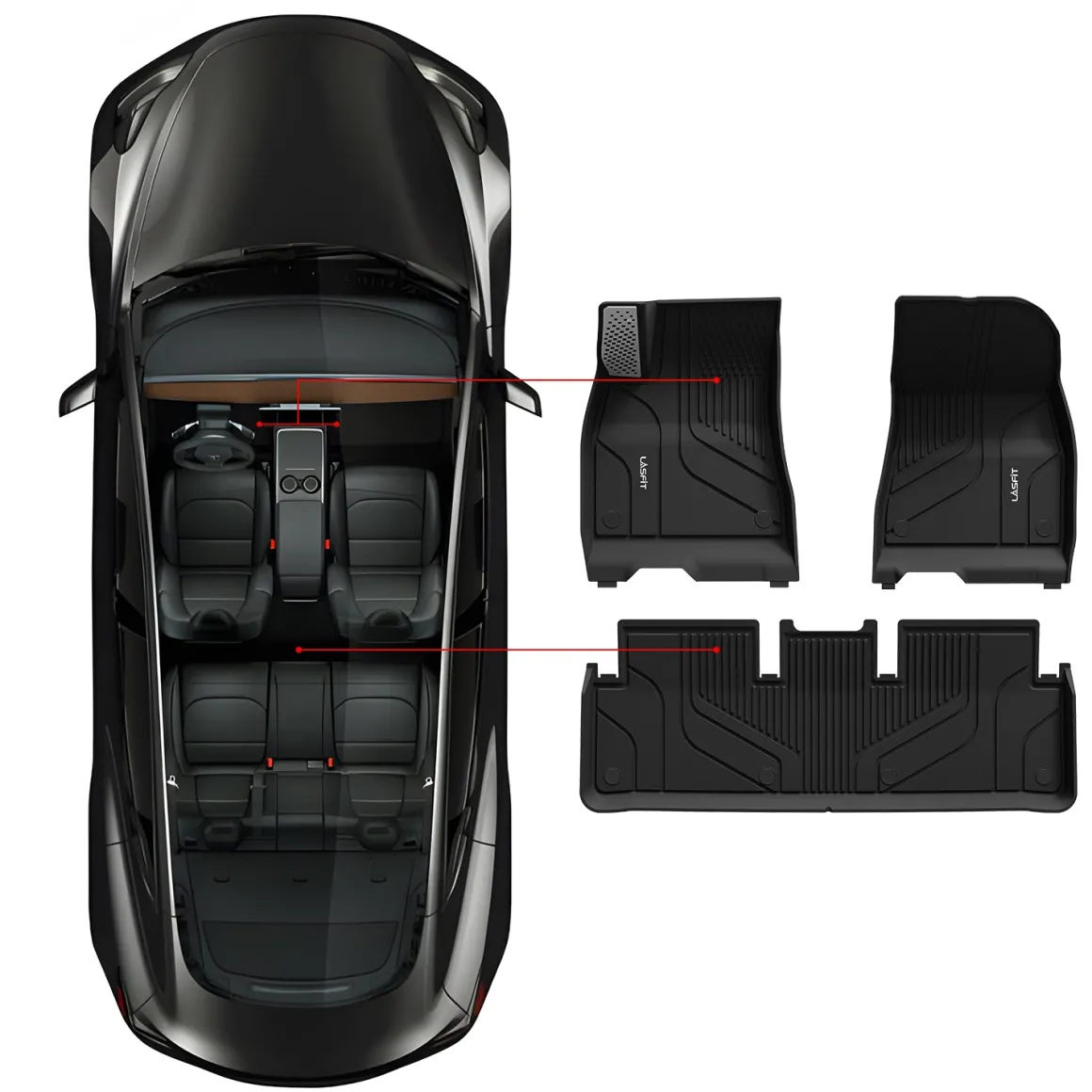 Fit for 2024-2026 Tesla Model 3 Highland Frunk or 1st Row & 2nd Row or Trunk Well or Cargo Mat