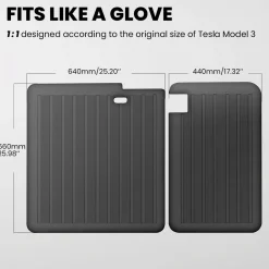 Fit For 2017-2023 Tesla Model 3 Second Row Seats Back Cover Mats All Weather TPE Rear Seatback Mats