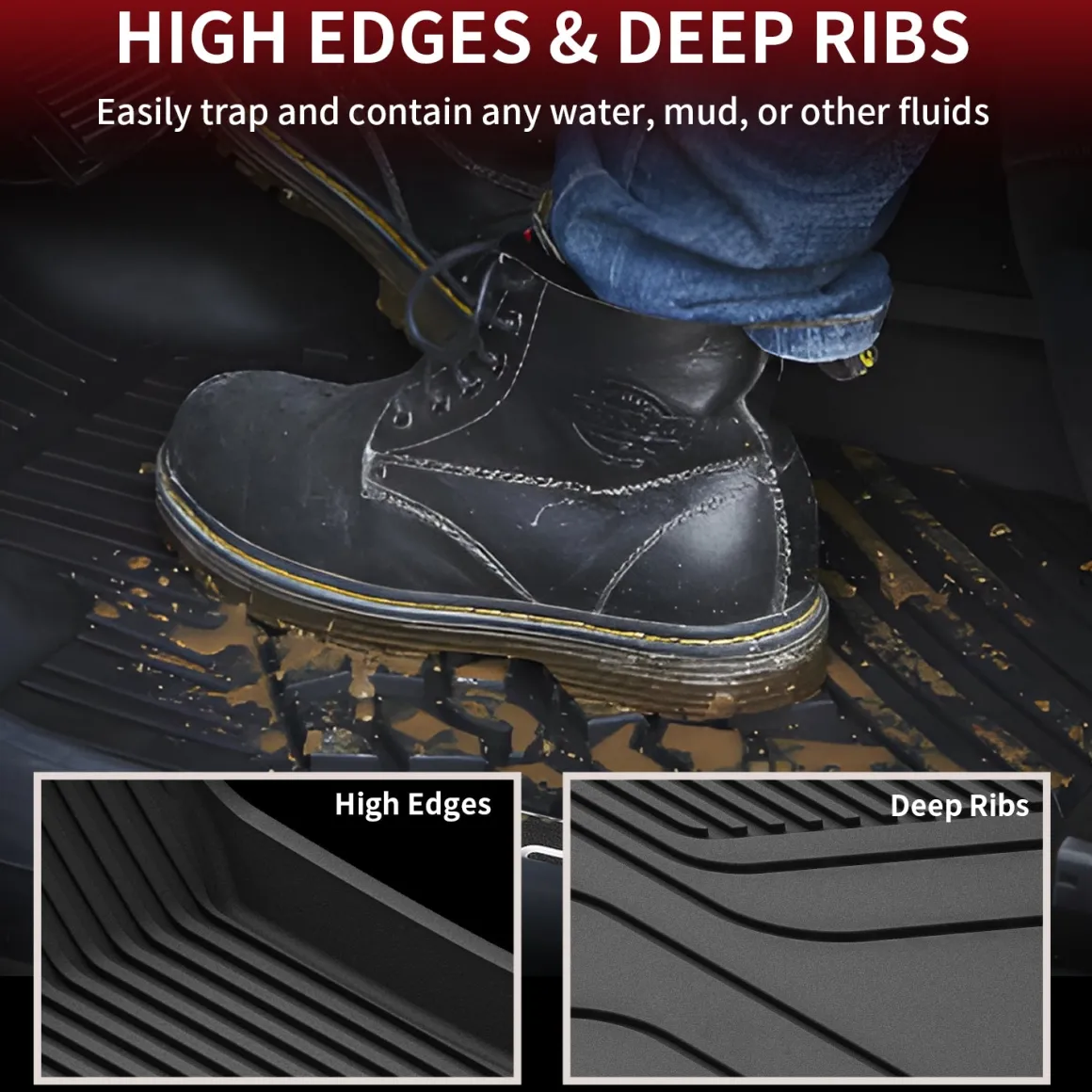 Fit for 2021-2026 Tesla Model X & X Plaid Floor Mats TPE Material, Fit 6-Seat ONLY